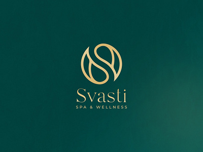 Logo - Spa & Wellness aminata bottle branding cosmetic emerald gold graphic design green indonesia latest logo matching modern new newest spa svasti wellness yazda