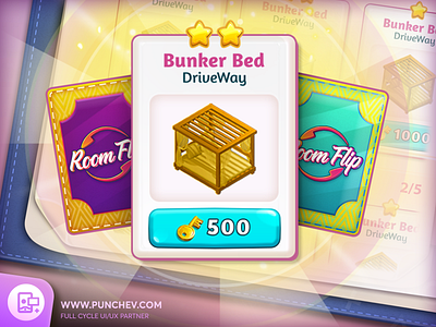 Room Flip - Game UI Design branding cardgame design gameart gameicons gui icons illustration interface logo mobilegame punchev ui ux