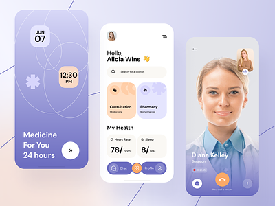 Healthcare service - Mobile app app app design doctor healthcare healthcare app medical medical app medicine mobile app mobile app design mobile design mobile ui