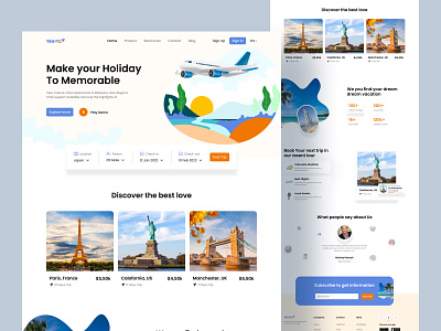 Travel Agency Landing page agency clean design hangout landing page latest design latest website design outdoor tour tourist tourist website travel travel website trend web design trending visit visiting web web design website website design