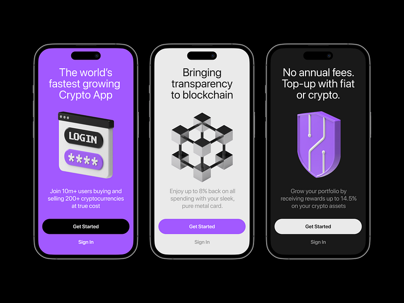 Cryptoicons Mobile 3d assets 3d icons 3d illusrtations bitcoin blockchain crypto design graphic design mining mobile nft technology typography ui web webdesign
