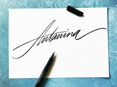 Antanina Vazniokienė antaninavazniokiene calligraphy custom energy expressive flow lettering love script sketch spirit support type unique