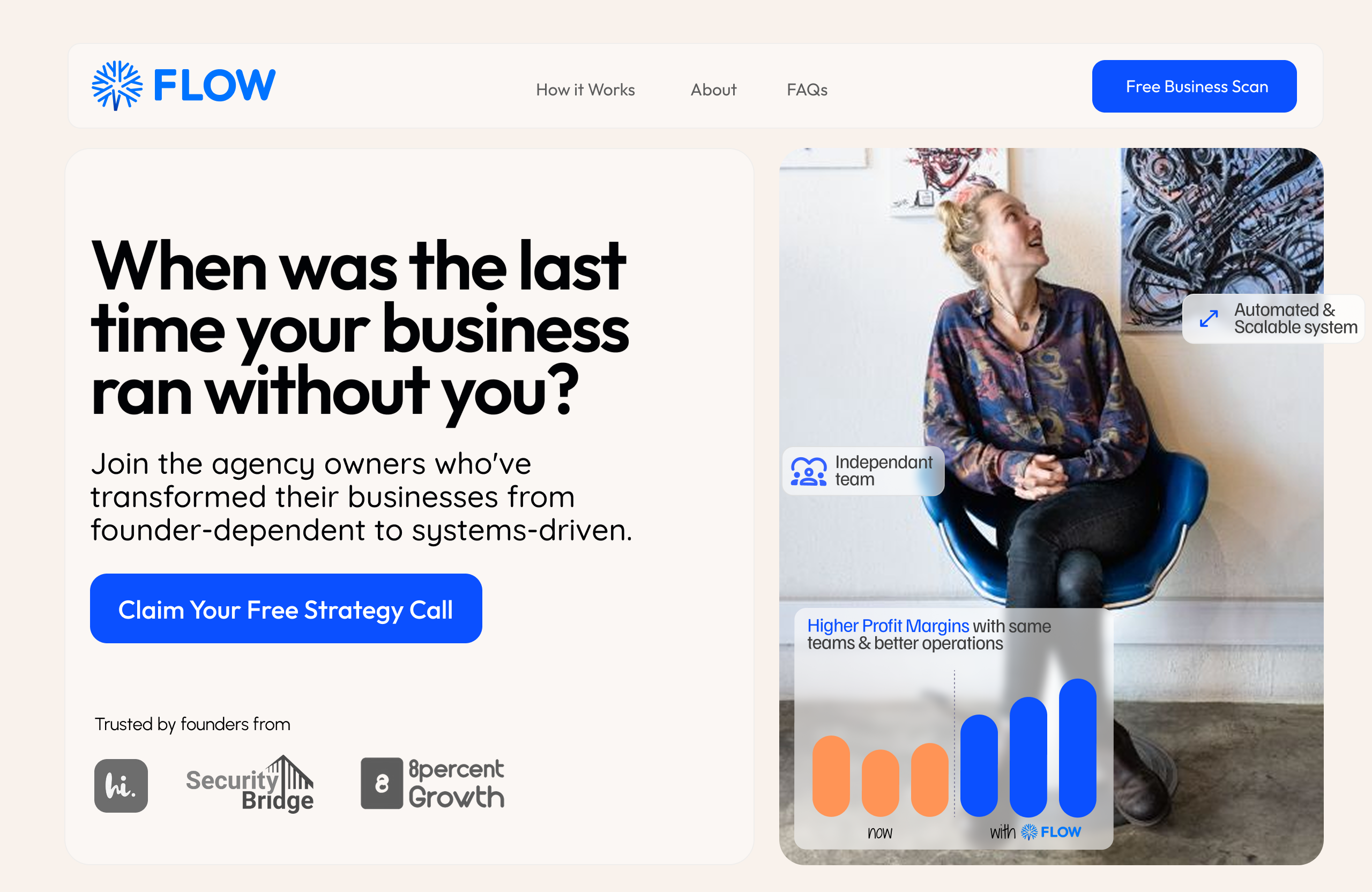 Hero Animation for Service-Based Company agency animation branding dashboard design entrepreneuer features founder glass gradient hero section landing page minimal motion service ui ux web