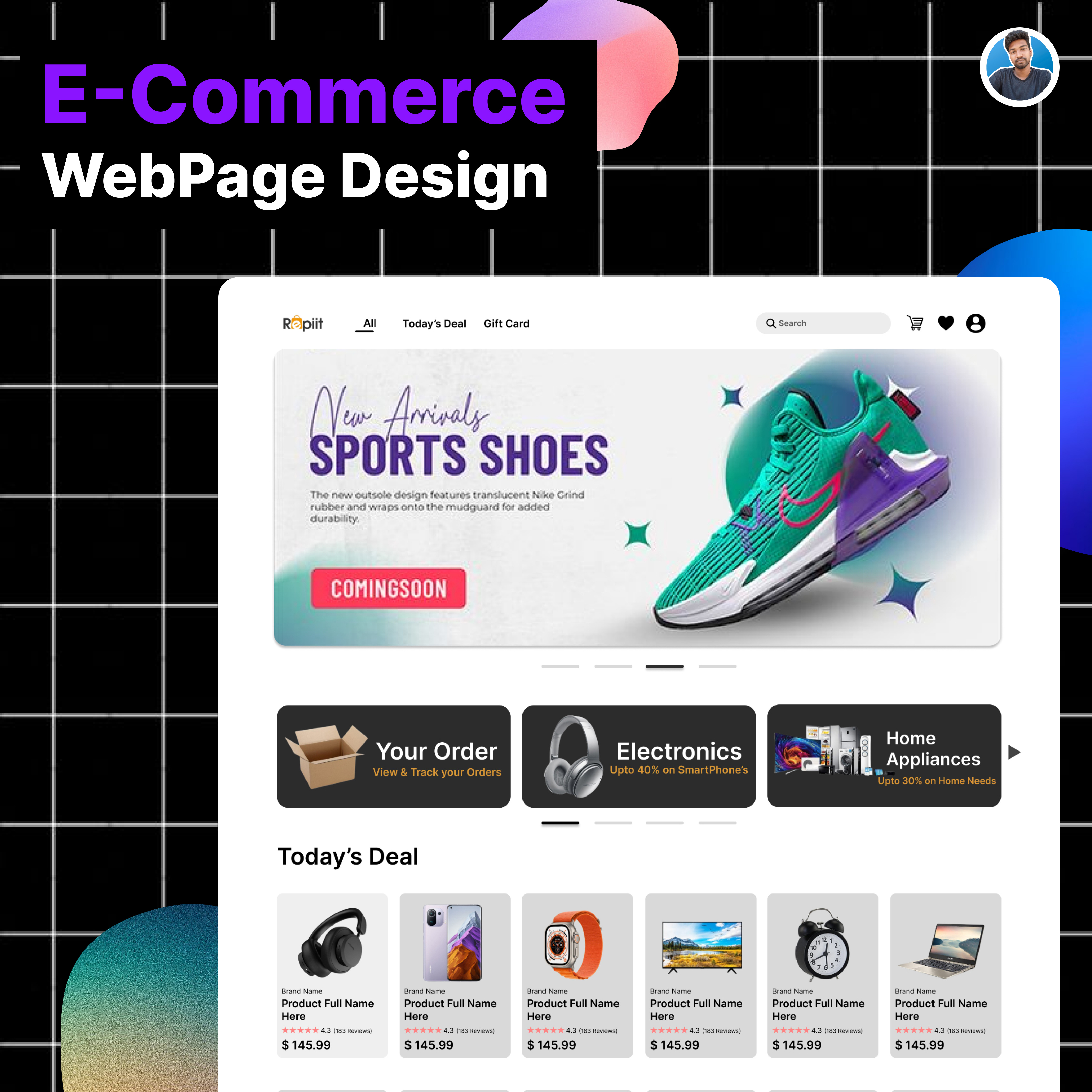 Sleek & Modern E-Commerce UI – Shop Smarter! ecommercedesign minimalistdesign modernui onlineshopping productlisting shoppingui figma retailtech