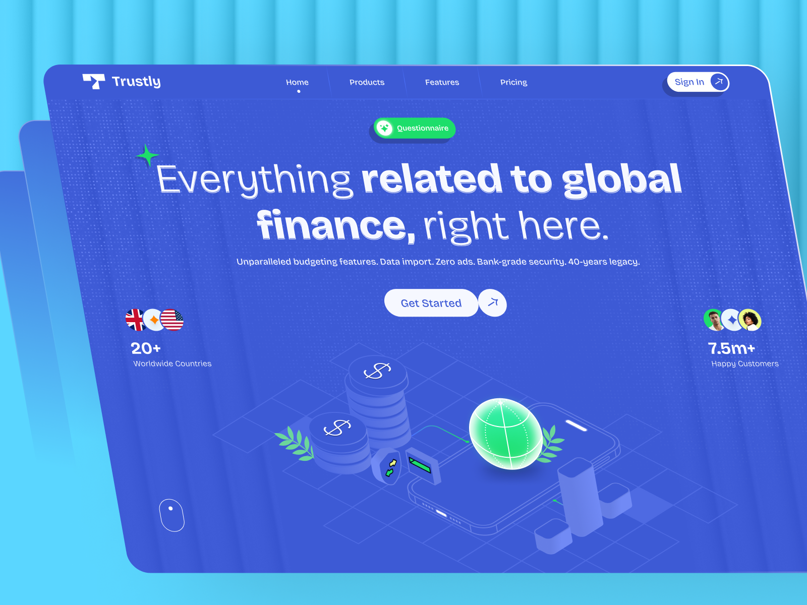 🚀 Fintech Landing Page – Trustly 💳 branding crypto wallet design fintech fintech ai fintech aiml fintech design fintech hero fintech hero section fintech investment app fintech landing page graphic design illustration logo mobileapp tecorb ui userinterface vector