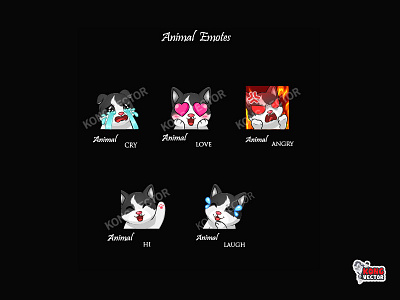 Animal Twitch Emotes cartoon design emoji emote emotes illustration twitch twitchemote twitchemotes