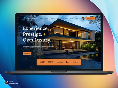 Luxury Real Estate Firm Landing Page 2025 branding creativedesign design dreamhome eliteliving figma landingpagedesign luxuryhomes luxuryinteriors luxuryrealestate modern realestatedesign realestatewebsite trending ui uiuxdesign ux webdesign websitedesign