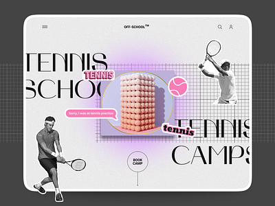 Tennis School landing black branding concept design illustration inspiration landing lily logo school sports tennis ui ux webdesign website