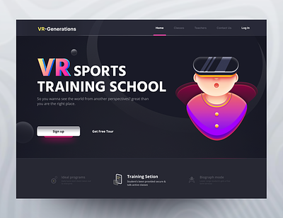 VR SPORTS TRAINING SCHOOL 2023 2d 3d ai best branding graphic design mansoorgull metaverse most new technology ui ux vr webdesign