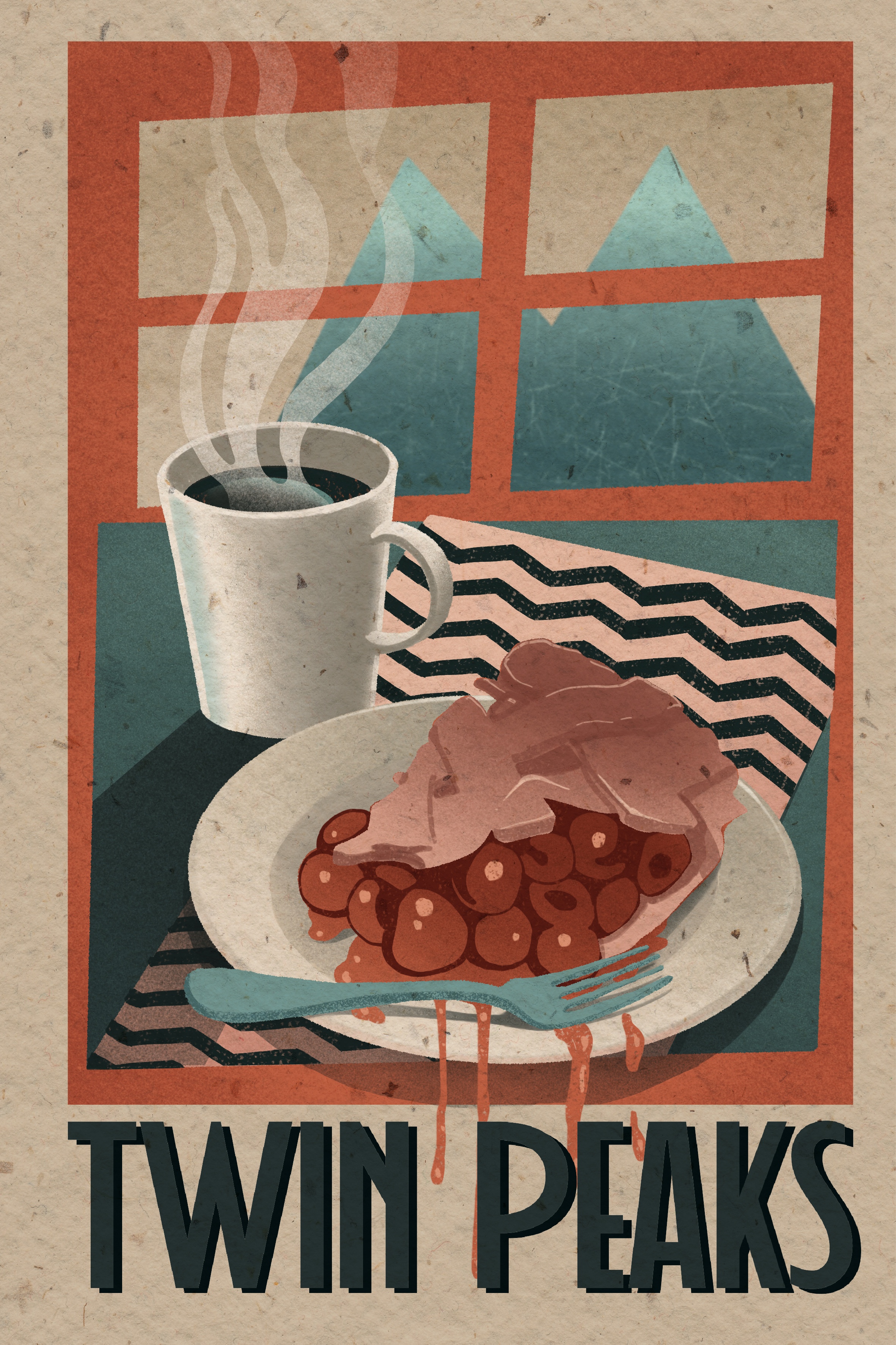 Coffee & Cherry Pie TWIN PEAKS poster by Iwona Koźlarzewska on Dribbble