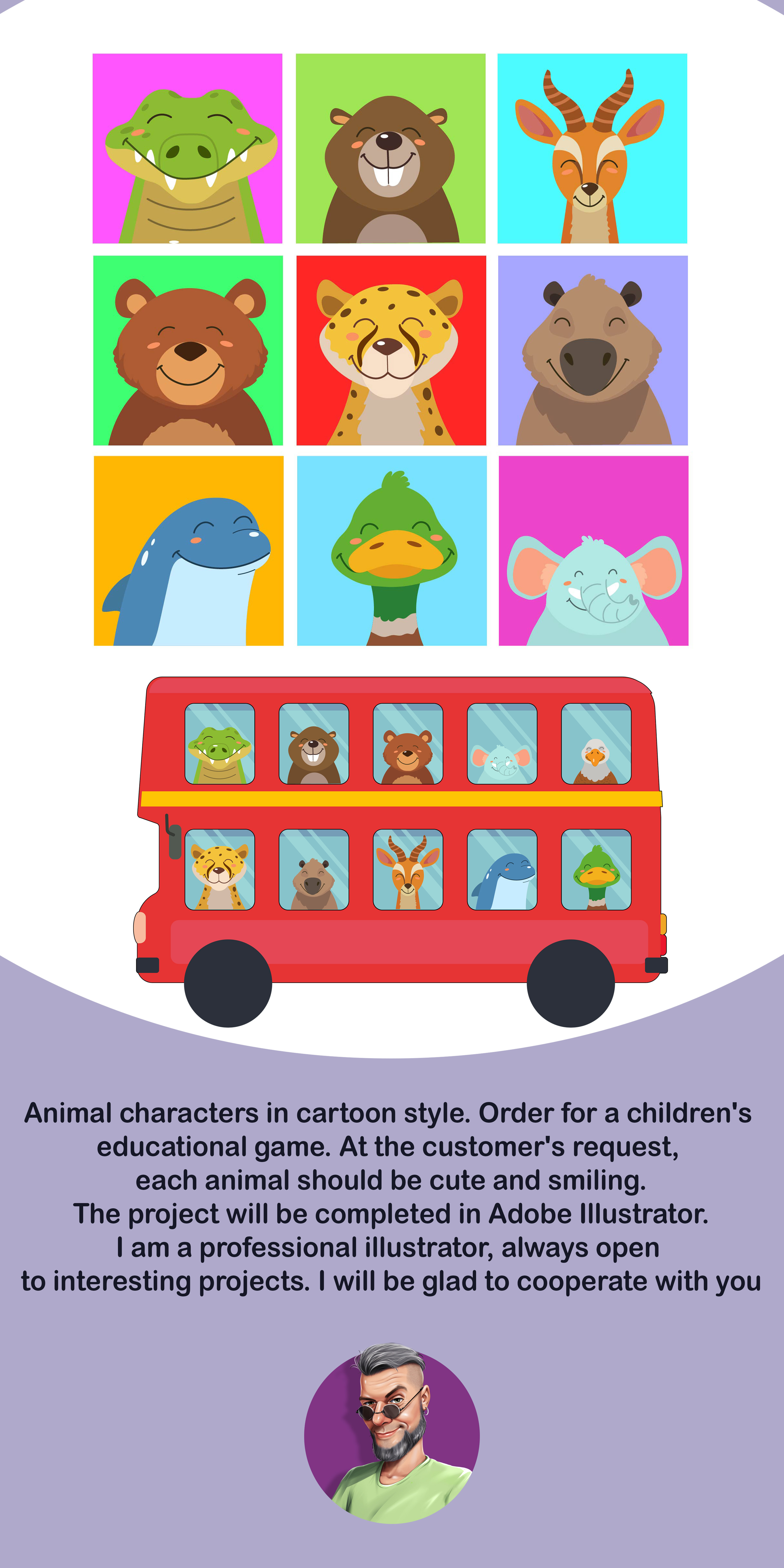 Vector characters animals character design flat graphic design illustration illustrator vector