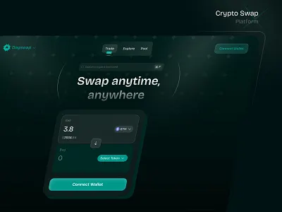 Crypto Swap Platform blockchain cross chain crypto crypto exchange crypto swap cryptocurrency dapp defi dex ethereum financial app fintech reza n.musavi rezanmdesign swap swap interface swapping token swap ui web3