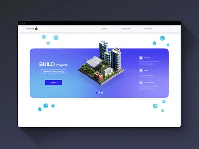 Modern construction web design idea construction housing land ui ux web web design website