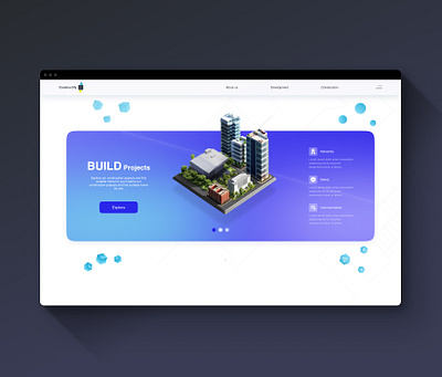 Modern construction web design idea construction housing land ui ux web web design website