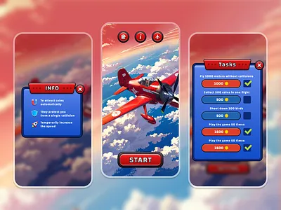 Aviator - Mobile Game Design 3d graphic design ui