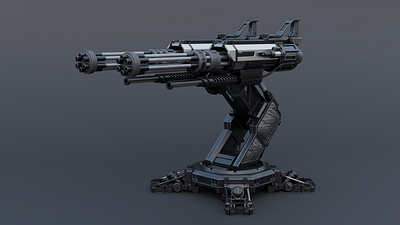 Futuristic Turret 3D design 3d asset fire future futuristic game graphic design turret visualization