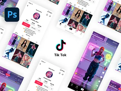Free TikTok UI Template 2025 anagramdesign free free mockup free template free tiktok ui freebie freebies mockup photoshop psd social media template tik tok tiktok tiktok ui ui