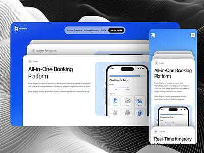 Travel App Website UI In Framer digital innovation