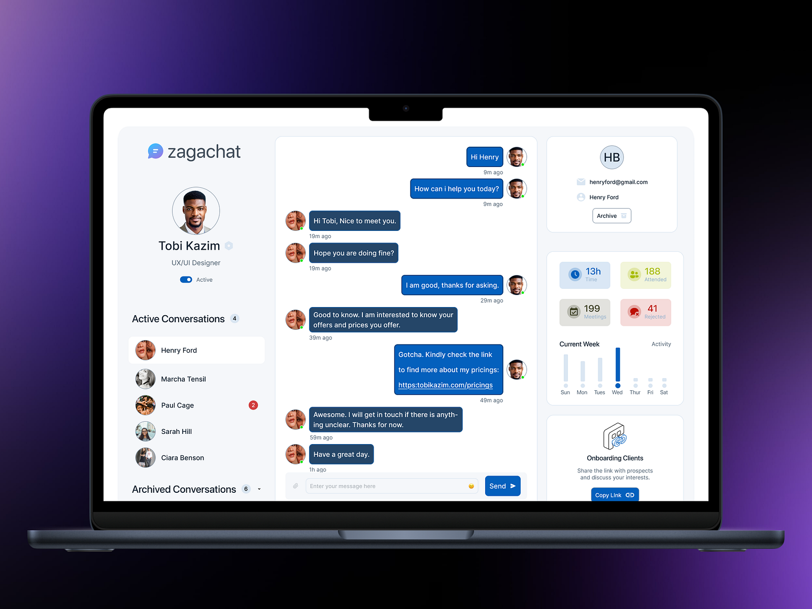 Zagachat: The interface of two (2) persons chatting by Tobi UI/UX on ...