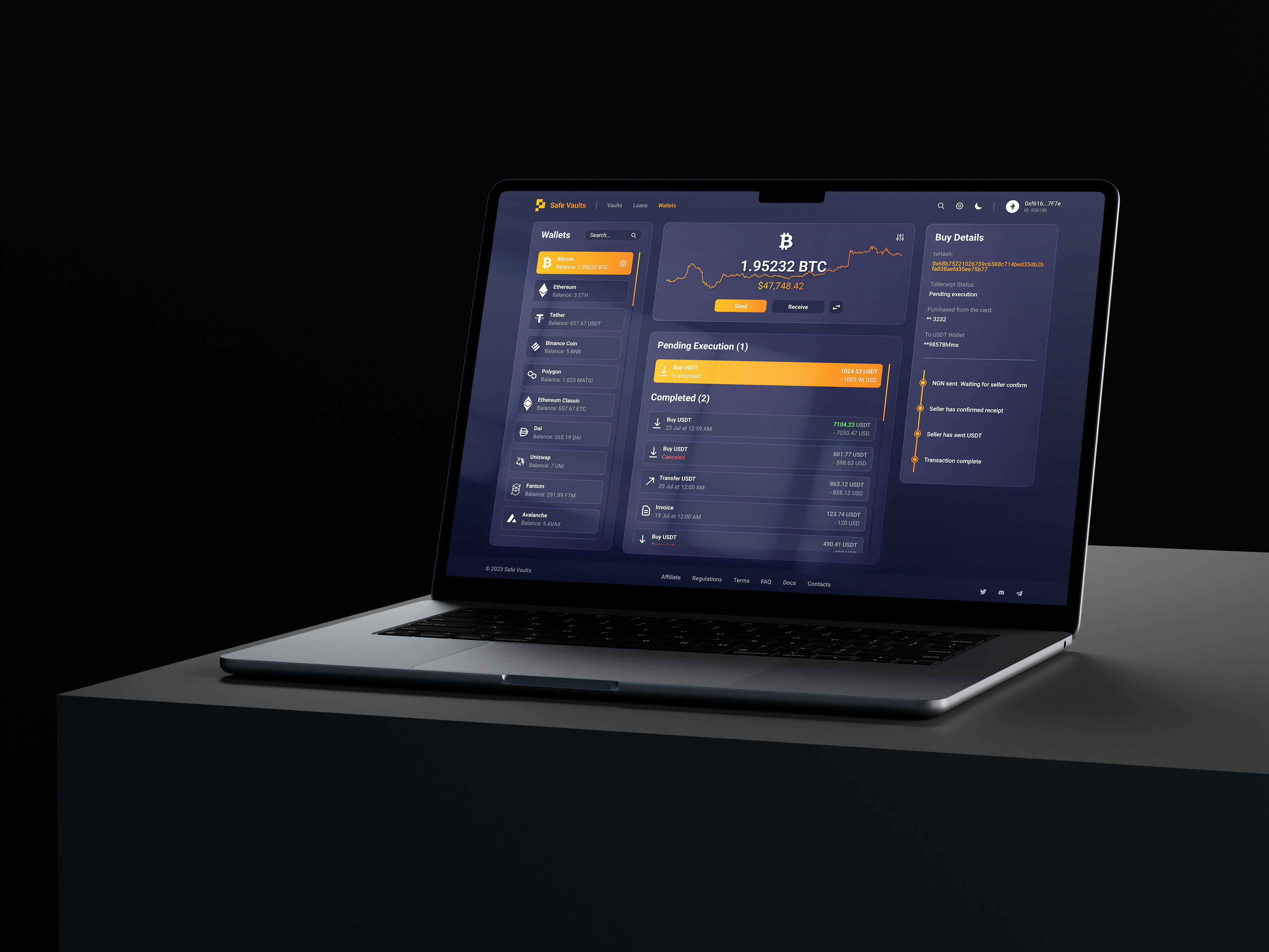 UI UX Dashboard Design for Crypto Safe Vaults Web App crypto crypto dashboard crypto dashboard design crypto ui crypto wallet crypto website dashboard dashboard app dashboard design dashboard interface dashboard ui defi finance fintech product design saas uiux vaults web design web3