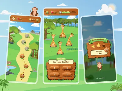 Brain Lagoon – A Smart Jungle Adventure in Your Pocket! adventure brainlagoon design dribbbleshot educationalgame game gamedesign gameui gamification illustration jungle kidslearning logo mathadventure monkey ui uiux