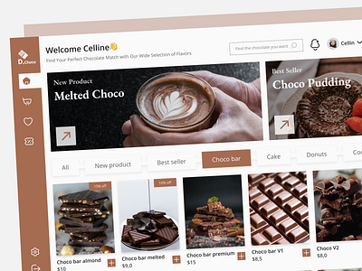D.Choco Web Design | UI/UX Designer branding cacao cake catalogue choco choco bar chocolate cookie delicious design ui donut e commerce marketplace pudding store ui uiux uiux designer web design website