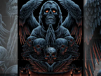 HOPE DIES LAST album cover design apparel clothing dark death gothic gothic art halloween hope horror metal art metal band metal merch monster nft scary skeleton skull spooky wings