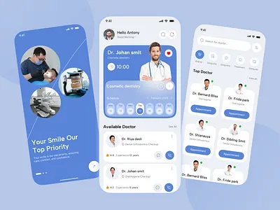 Dental Plus – Easy Dental & Doctor APP booking clinic dental dentist healthcaretech hospital management medical records mobile mobileappdesign modernui oralhealth patient product design reschedule saas saas dental saas design teeth uiux