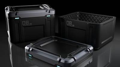 Futuristic crate 3D design 3d art box crate design future futuristic graphic design modern
