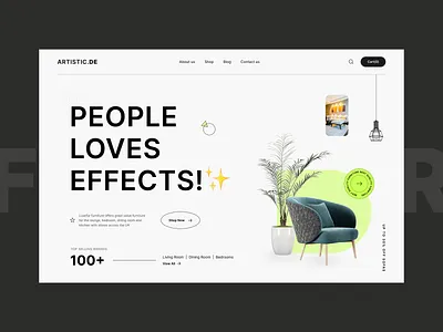 Artistic.de : Modern Furniture Store Design branding ecommerce ecommercestore figma furniture illustration ui uiux webdesign websitedesign