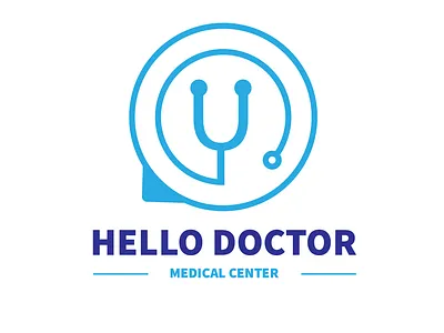 HELLO DOCTOR clinic dental healthcare logo hospital logo medical