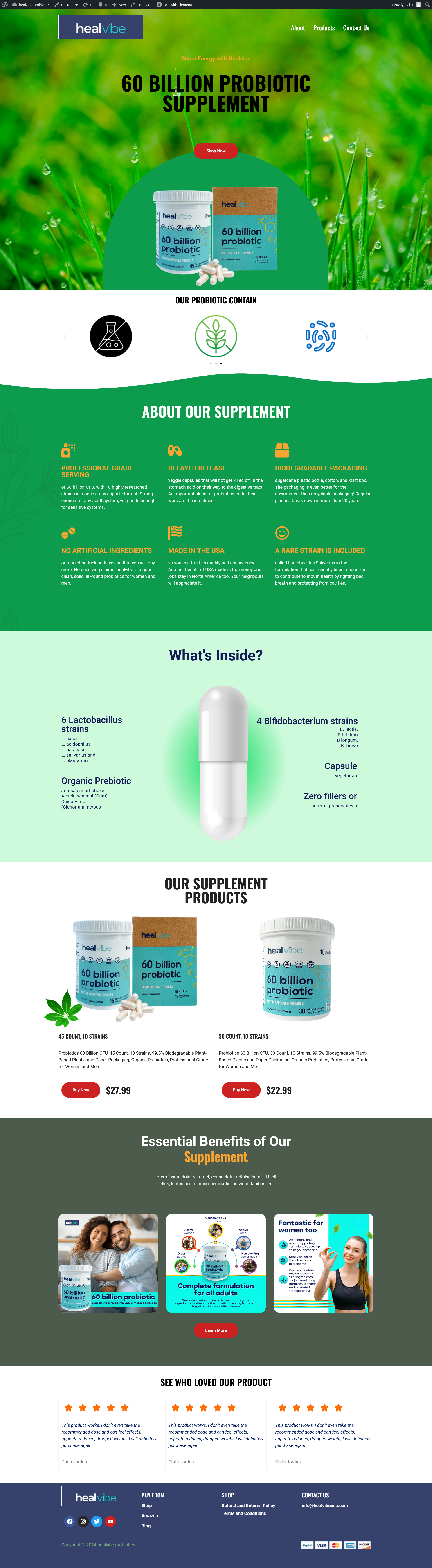 Probiotic Supplement Website clean ui drug website ecommerce website fitness health health wellness medicine website minimalist design modern web design natural health nutrition shop nutrition website organic supplements probiotics product landing page responsive website supplement brand web design wellness ui wordpress ecommerce