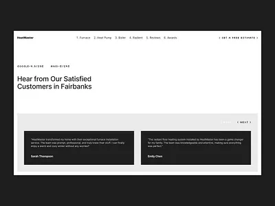 Review Section design for HVAC Website customer review section hvac hvac marketing agency hvac ui hvac ui design hvac web design hvac web design agency hvac website review review section design rootover rootover agency testimonial section ui ui designer web design website website designer