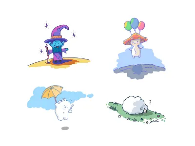 Doodling bear doodle fly icons illustration procreate sheep sketch wizard