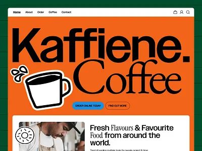 Kaffiene. Coffee Hero Exploration brand identity branding design hero homepage identity illustration landing page logo logo design web design website