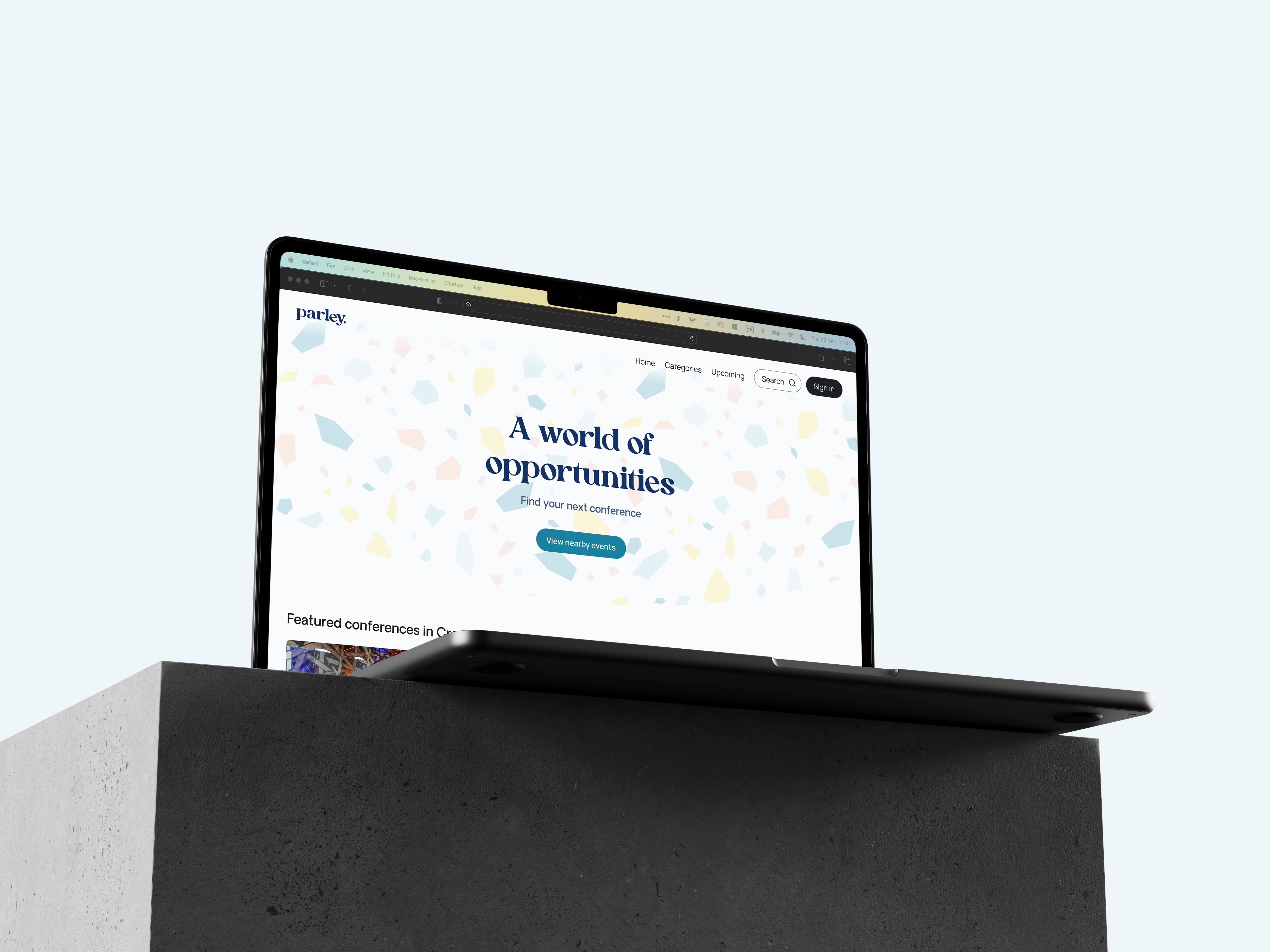 Parley - Conference Management - Concept branding clean colors graphic design landing page logo mockup terrazzo ui ux visual identity web design