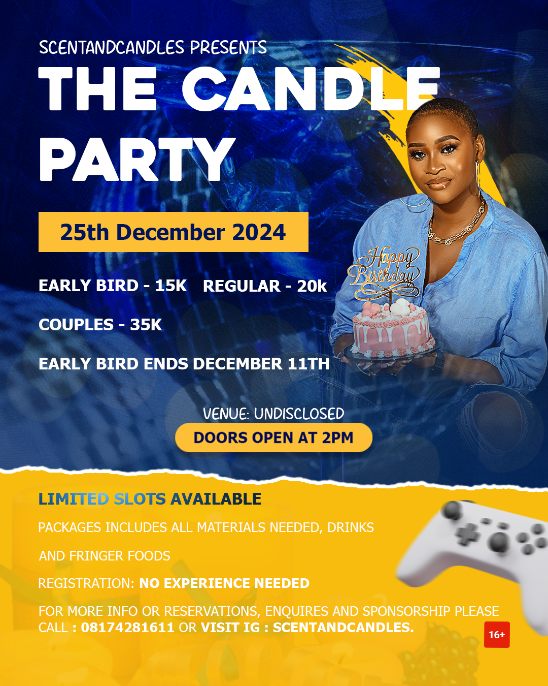 The Candle Party 🎉 candle flyer graphic design paint and sip party