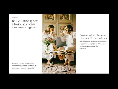 Sophia Hotel - Our story animation about us animation cozy design grid hospitality hotel interface layout our story ui ux web design