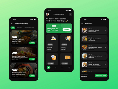 Home-Cooked Food Delivery App - Mobile UI app ui cooking cooking app delivery app delivery ui design food food app food delivery food ui homecooked food kitchen kitchen app meals app meals ui mobile ui product design ui ui design ux design
