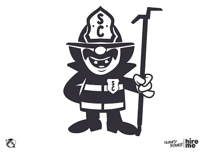 Firefighter Mascot character design design firefighter graphics illustration mascot design t shirt design tee design vector vector design