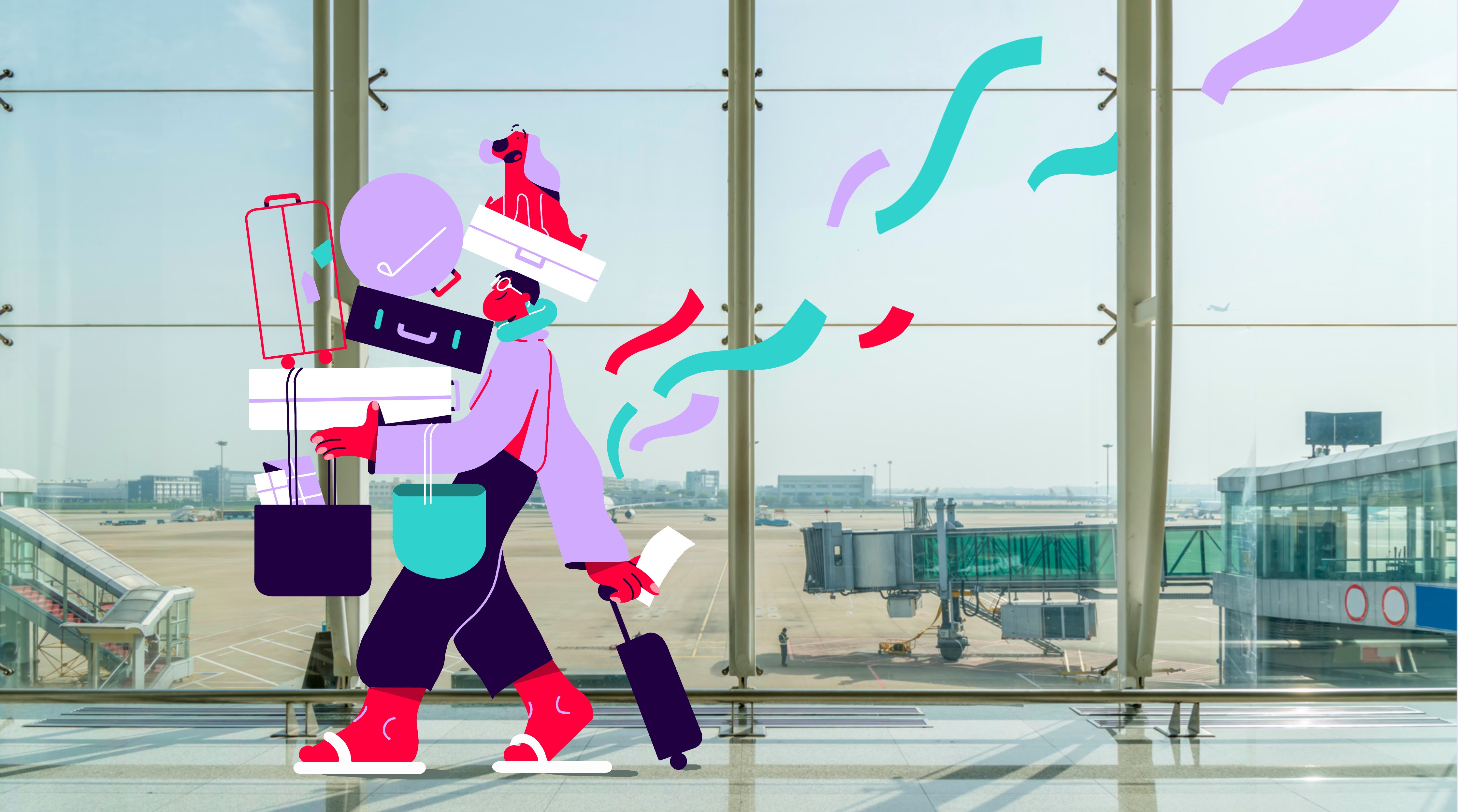 Airport travel adobe illustrator airport illustration branding character character design character illustration illustration illustration and photography illustration on photography travel illustration vector illustration
