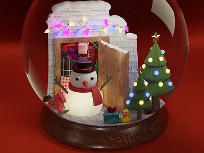 Christmas snowball 3D 3d 3dillustration animation blender blender3d christmas decorate design gaming illustration snowman video