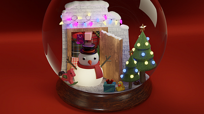 Christmas snowball 3D 3d 3dillustration animation blender blender3d christmas decorate design gaming illustration snowman video