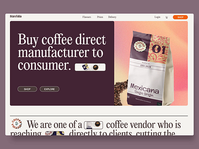 Navida Coffee animation branding coffee ecommerce flat interaction landing page product prototype shopify ui ux web website