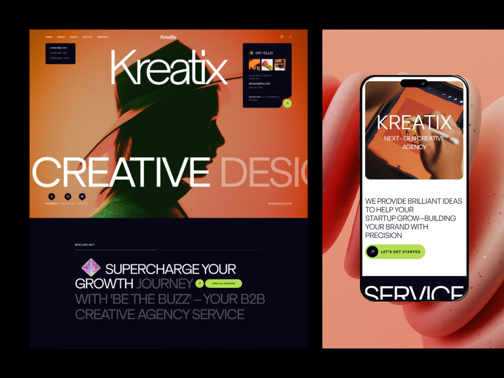Kreatix – The Ultimate Creative Portfolio Webflow Template animatedwebsites branding creativeportfoliowebsites design illustration madeinwebflow newwebdesignideads portfolioanimation portfoliotemplates radiant radianttemplates responsivedesign saasdesign ui webdesign webdesigner webflow webflowdesign webflowportfolio webflowtemplates