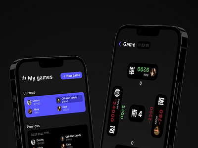 Mahjong tracker app app design interface ios iphone mobile ui uiux ux