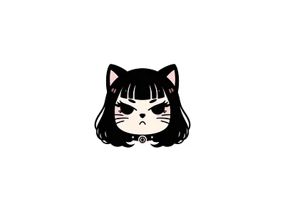 Goth Kitty Mood 🐱💀 alternative altgirl cartoon cat lover character design chibi cute dark aesthetic digital art goth gothic graphic design grumpy cat illustration kawaii kitty moody spooky vector vector illustration