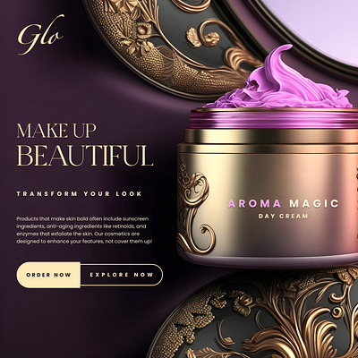 Glo Website UI Design animation beauty cosmetic cosmetics cosmetology e commerce facebeauty faceglow ig innovativeglance landingpage makeup minimal onlineshop skin skin care skincare uiux