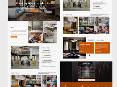 Luxe Interiors – Landing page Design Website UI interiordesign luxuryinteriors minimalistdesign uidesign webdesign