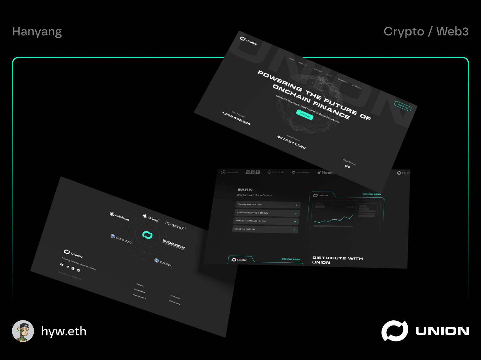 UNION - Powering the Future of Onchain Finance - Landingpage 3d bitcoin blockchain branding btc crypto design finance homepage landingpage minimal minimalist platform ui ux web web3 website